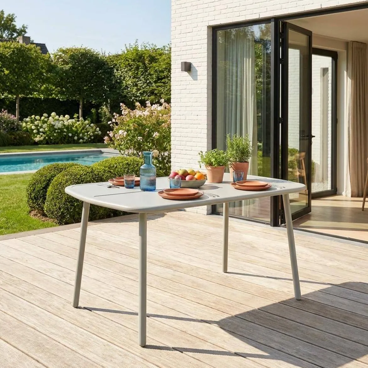 Tavolo da giardino in alluminio, 4-6 posti