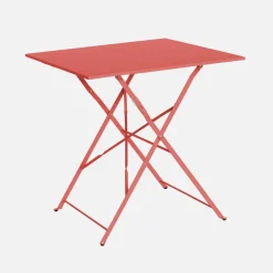 Tavolo da giardino pieghevole in acciaio, 2 posti, 70cm