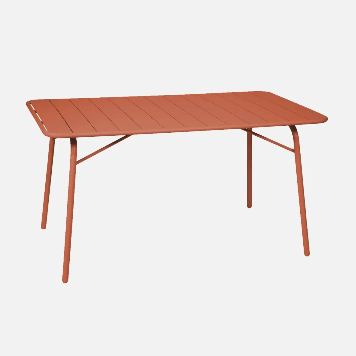 Tavolo da giardino pieghevole in metallo 6 posti, 140cm
