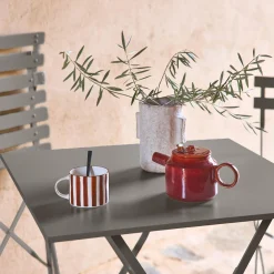Tavolo da giardino pieghevole in acciaio, 2 posti, 70cm