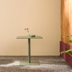 Tavolo da giardino quadrato in acciaio, 70cm
