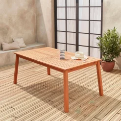 Tavolo da giardino rettangolare allungabile in legno, 8 a 10 posti