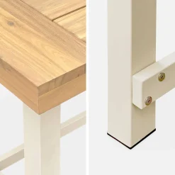 Tavolo da interno/esterno in legno e metallo, 6-8 posti