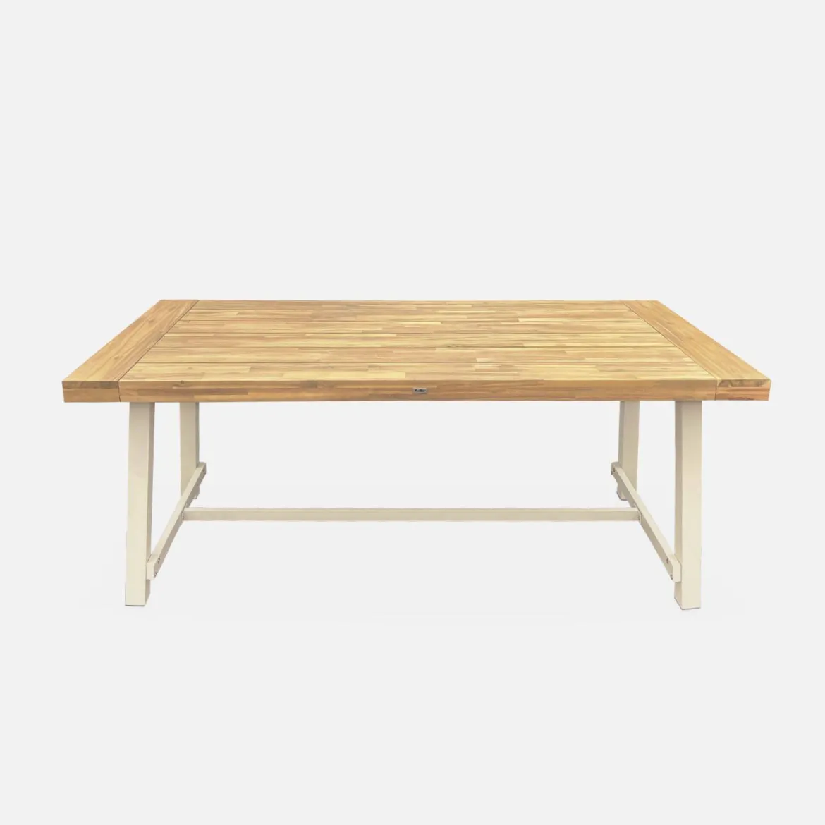 Tavolo da interno/esterno in legno e metallo, 6-8 posti