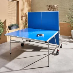 Tavolo da ping pong pieghevole per esterni con 4 racchette e 6 palline, 274cm
