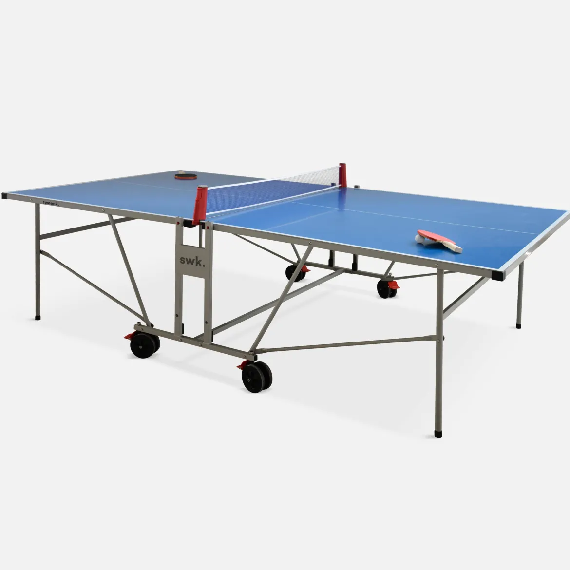 Tavolo da ping pong pieghevole per esterni con 4 racchette e 6 palline, 274cm