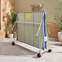 Tavolo da ping pong pieghevole per esterni con 4 racchette e 6 palline, 274cm