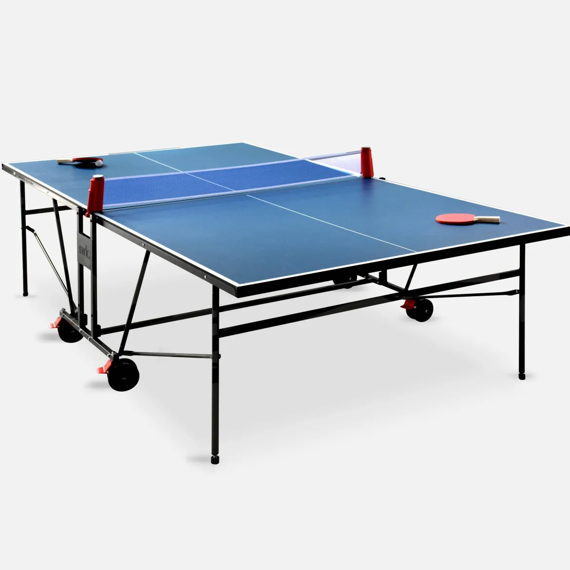 Tavolo da ping pong pieghevole da interno con 4 racchette e 6 palline, 274cm