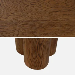 Tavolo da pranzo ovale in legno di hevea e impiallacciato rovere 8 posti