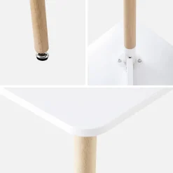 Tavolo da pranzo quadrato scandinavo in legno 2 posti