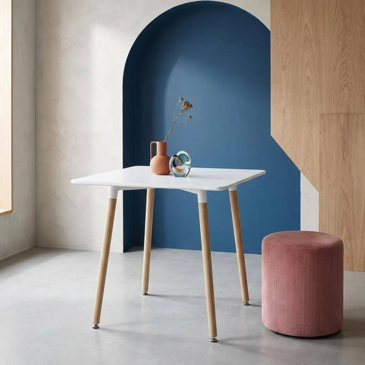 Tavolo da pranzo quadrato scandinavo in legno 2 posti