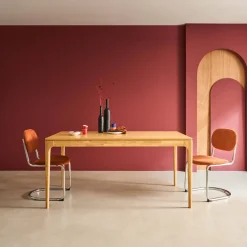 Tavolo da pranzo rettangolare in legno di hevea di 6 posti