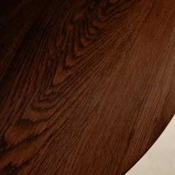 Tavolo da pranzo rotondo effetto legno con gambe in metallo nero 4 posti