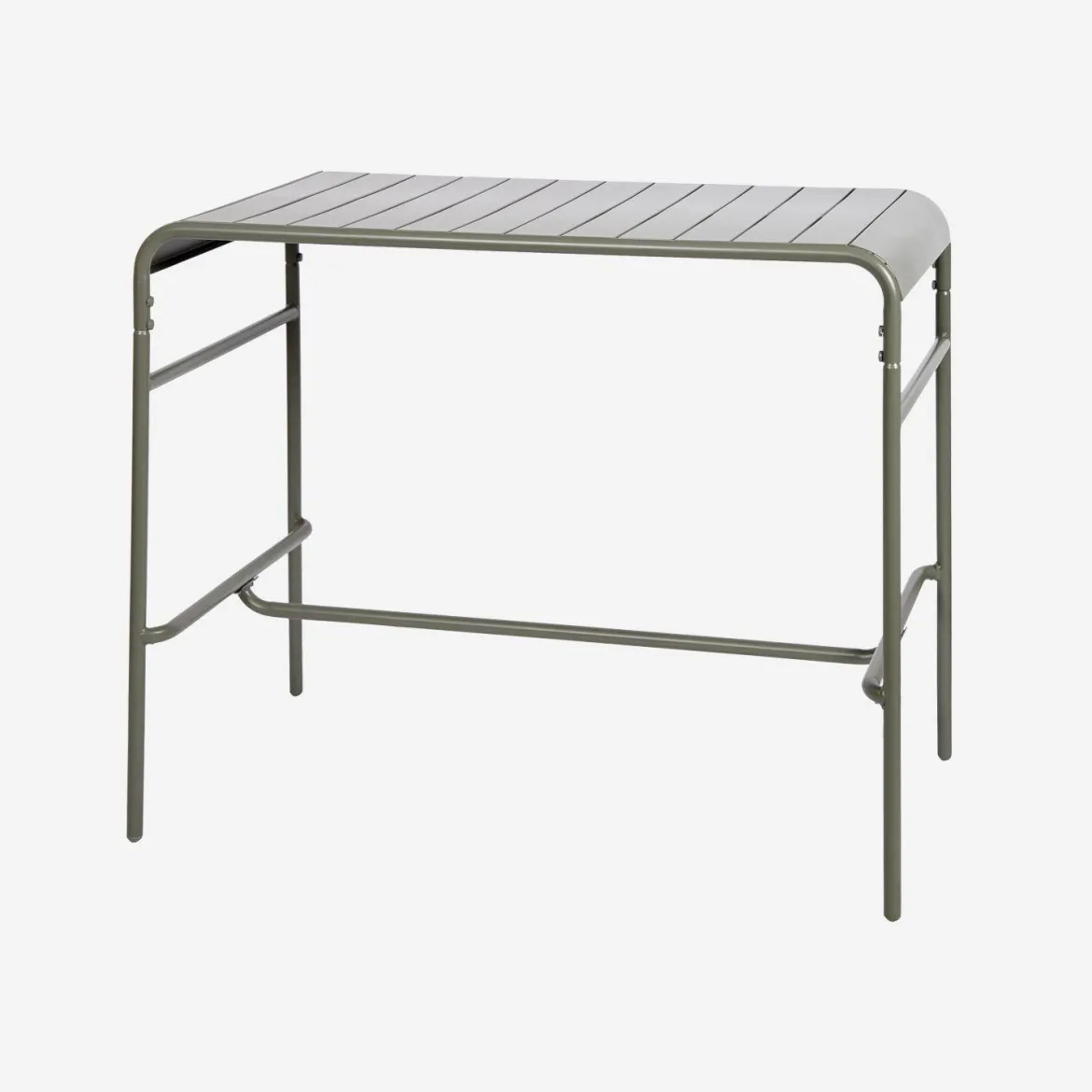 Tavolo alto da giardino in acciaio, 4 posti, 120cm