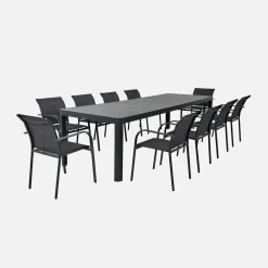 Tavolo da giardino allungabile in alluminio 6-10 posti, 300cm