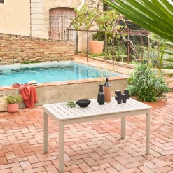Tavolo da giardino allungabile in alluminio, 6 posti