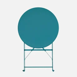 Tavolo da giardino bistrot pieghevole in acciaio, 2 posti, Ø60cm