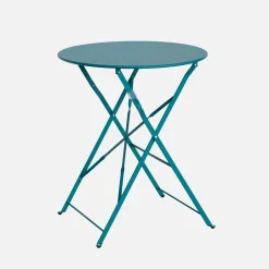 Tavolo da giardino bistrot pieghevole in acciaio, 2 posti, Ø60cm