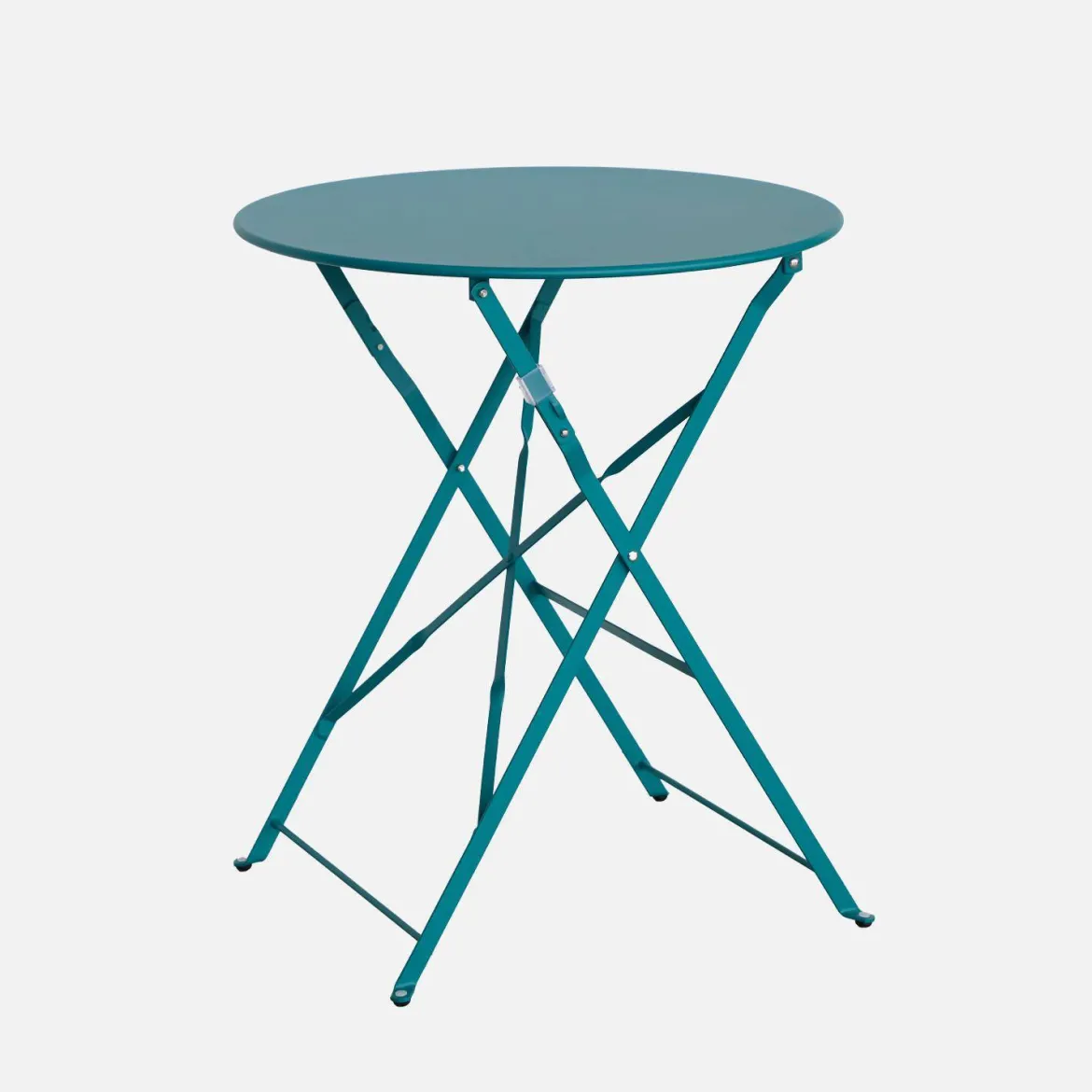 Tavolo da giardino bistrot pieghevole in acciaio, 2 posti, Ø60cm