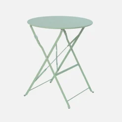 Tavolo da giardino bistrot pieghevole in acciaio, 2 posti, Ø60cm
