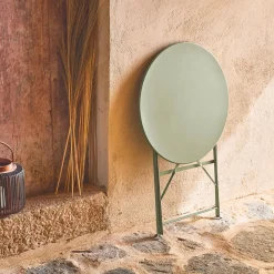 Tavolo da giardino bistrot pieghevole in acciaio, 2 posti, Ø60cm