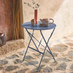 Tavolo da giardino bistrot pieghevole in acciaio, 2 posti, Ø60cm