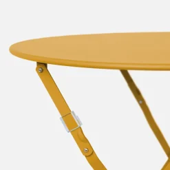 Tavolo da giardino bistrot pieghevole in acciaio, 2 posti, Ø60cm