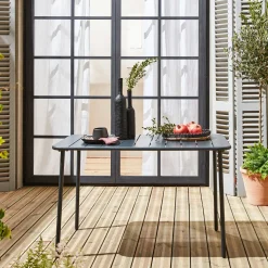 Tavolo da giardino in acciaio, 4 posti, 120cm