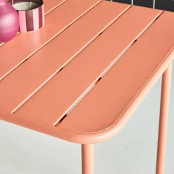 Tavolo da giardino in acciaio, 4 posti, 120cm