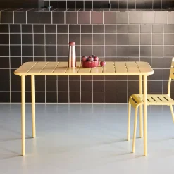 Tavolo da giardino in acciaio, 4 posti, 120cm
