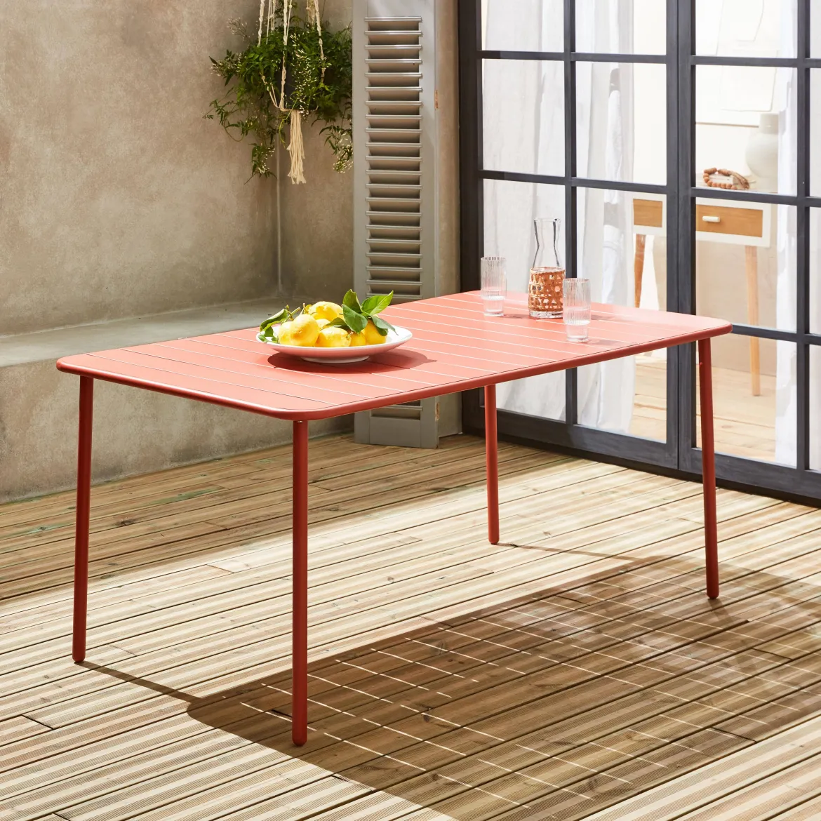 Tavolo da giardino in metallo 6-8 posti, 160cm