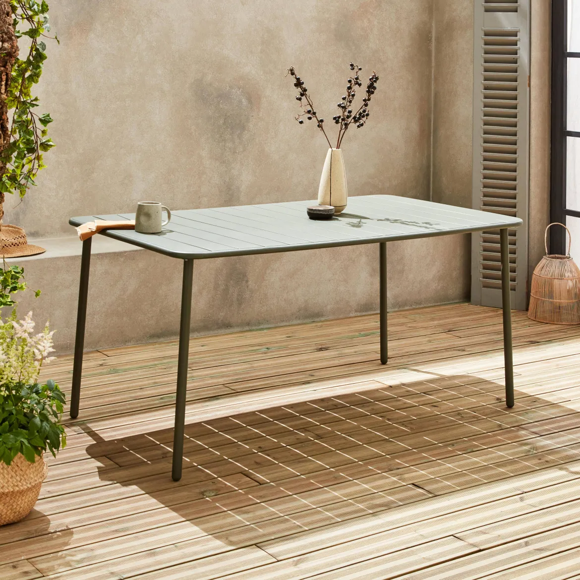 Tavolo da giardino in metallo 6-8 posti, 160cm
