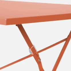 Tavolo da giardino pieghevole in acciaio, 4 posti, 110cm