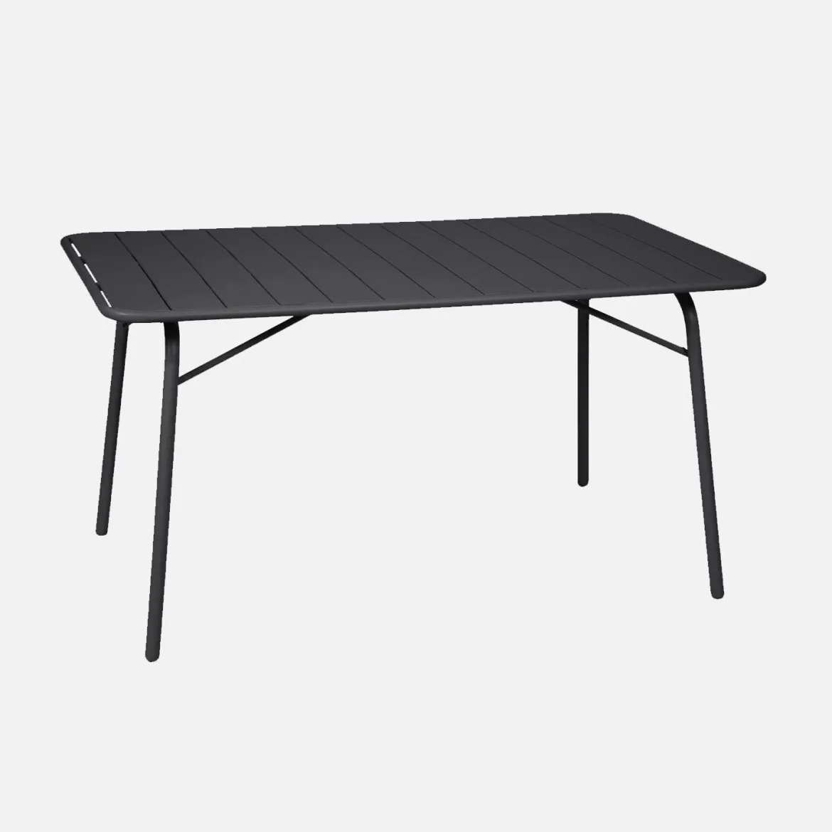 Tavolo da giardino pieghevole in metallo 6 posti, 140cm