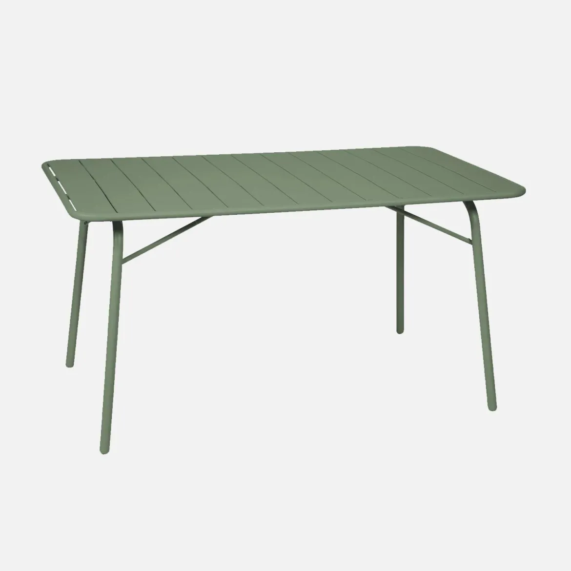 Tavolo da giardino pieghevole in metallo 6 posti, 140cm