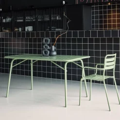 Tavolo da giardino pieghevole in metallo 6 posti, 140cm