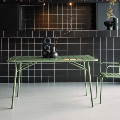 Tavolo da giardino pieghevole in metallo 6 posti, 140cm