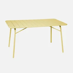 Tavolo da giardino pieghevole in metallo 6 posti, 140cm