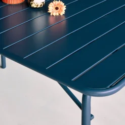 Tavolo da giardino pieghevole in metallo 6 posti, 140cm