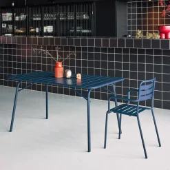 Tavolo da giardino pieghevole in metallo 6 posti, 140cm