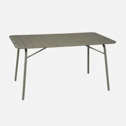 Tavolo da giardino pieghevole in metallo 6 posti, 140cm