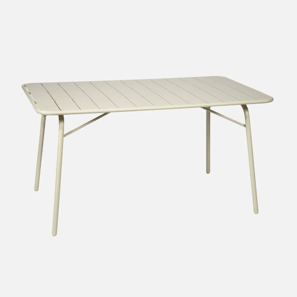Tavolo da giardino pieghevole in metallo 6 posti, 140cm