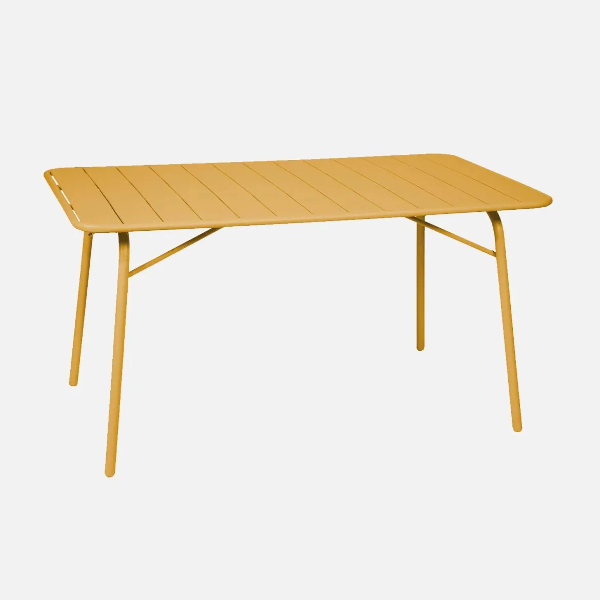Tavolo da giardino pieghevole in metallo 6 posti, 140cm