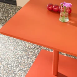 Tavolo da giardino quadrato in acciaio, 70cm