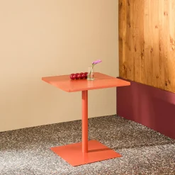 Tavolo da giardino quadrato in acciaio, 70cm