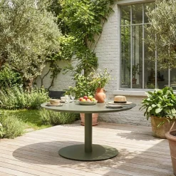 Tavolo da giardino rotondo in alluminio, 6 posti