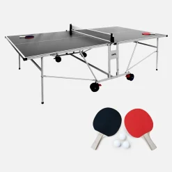 Tavolo da ping pong per esterni pieghevole con 2 racchette e 3 palline, 274cm