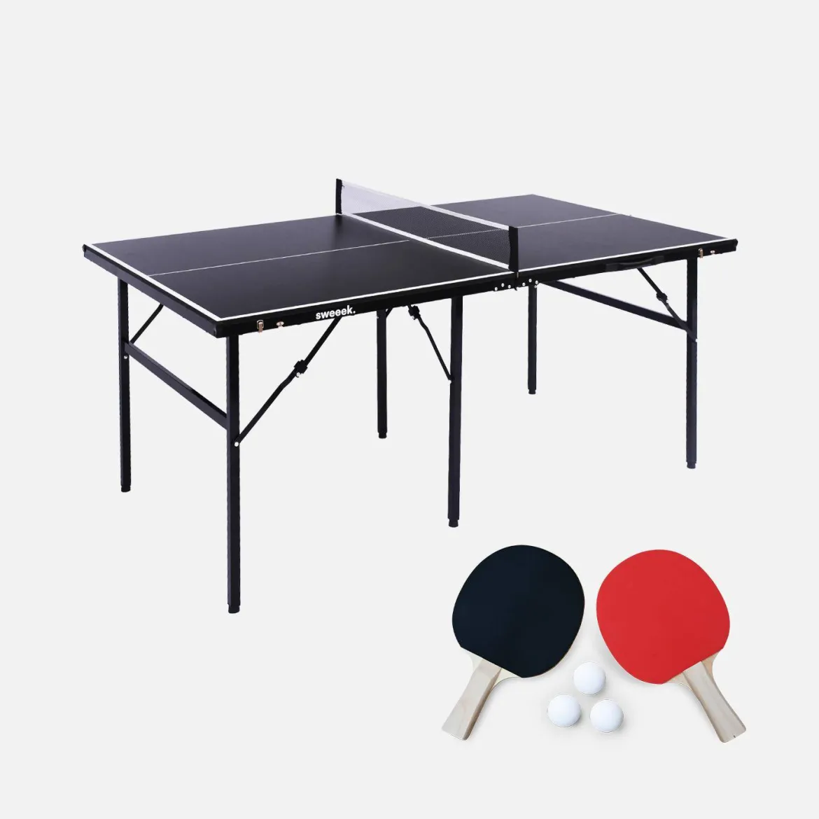 Tavolo da ping pong per interni con 2 racchette e 3 palline, 180cm