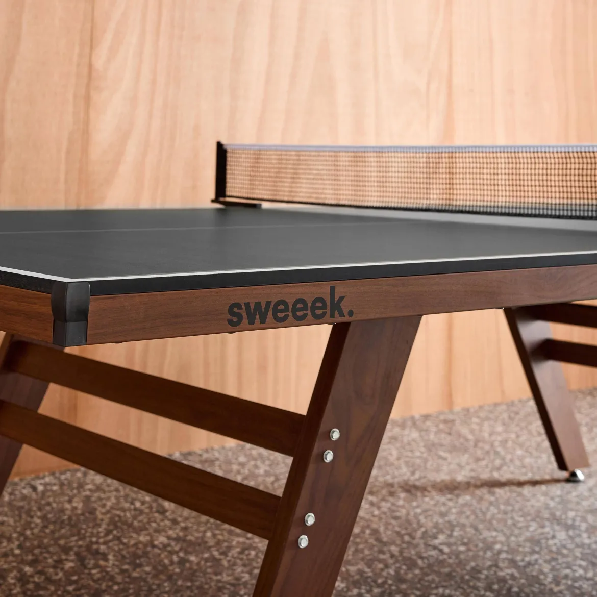 Tavolo da ping pong per interni deluxe con 2 racchette e 3 palline, 274cm