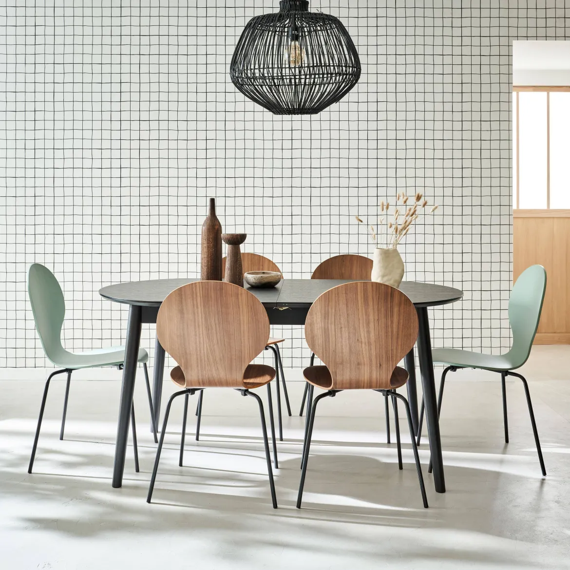 Tavolo da pranzo ovale allungabile da 6 a 8 posti